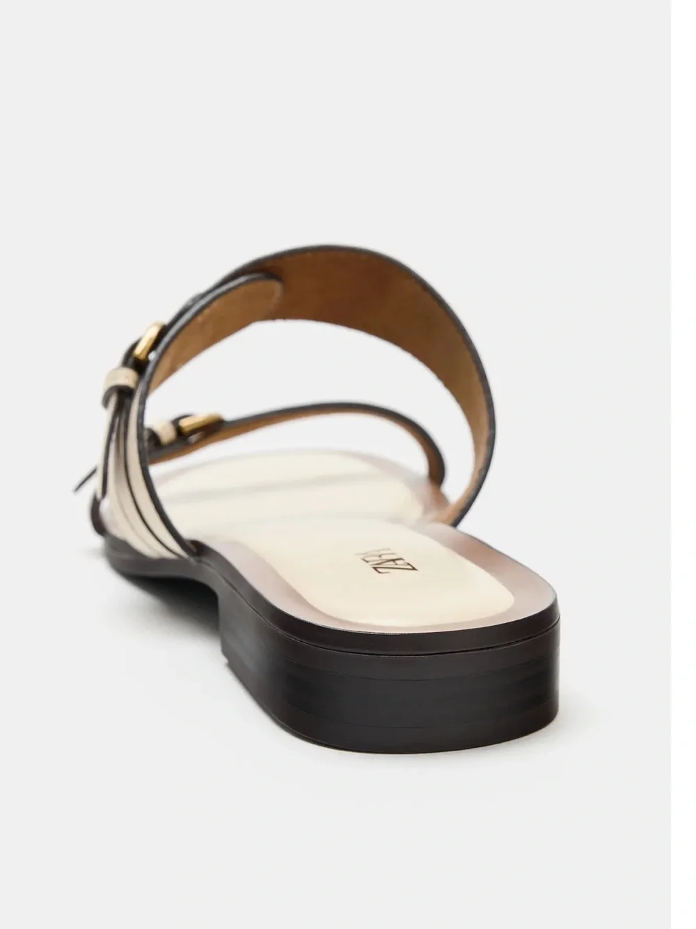 ❗️LAST CALL❗️ Zara Cream and wBrown Double-Strap Buckle Sandals - Picture 6 of 8